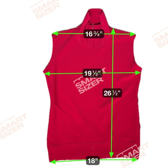 Norma Kamala - Women’s high Collar 2 Pocket Full Zip Fitted Vest - Medium - Red - Picture 6 of 6